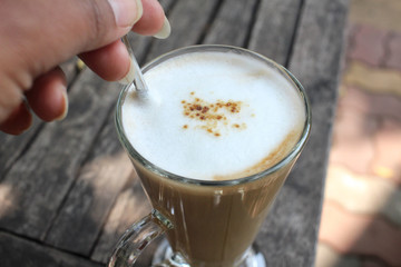 Woman drinking coffee