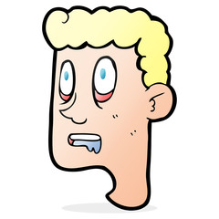 cartoon staring man drooling