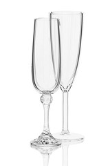 two glasses of wine on a white background