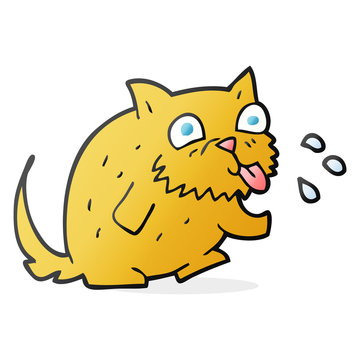 Cartoon Cat Blowing Raspberry