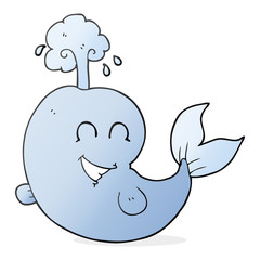 cartoon whale spouting water