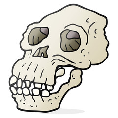cartoon ancient skull