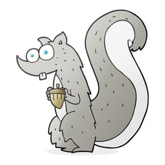cartoon squirrel with nut