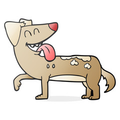 cartoon panting dog