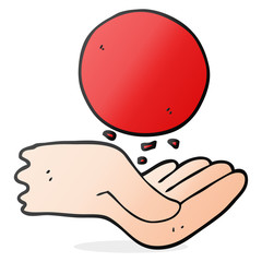 cartoon hand throwing ball