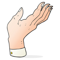 cartoon open hand raised palm up