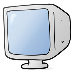 cartoon old computer monitor