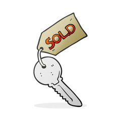 cartoon new house key