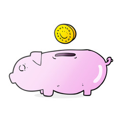 cartoon piggy bank