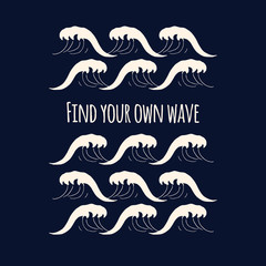 seamless pattern with waves.