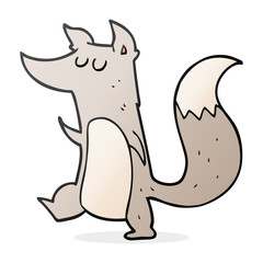 cartoon little wolf