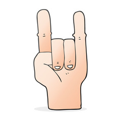 cartoon devil horns hand symbol