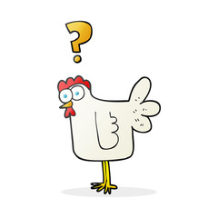 cartoon confused chicken
