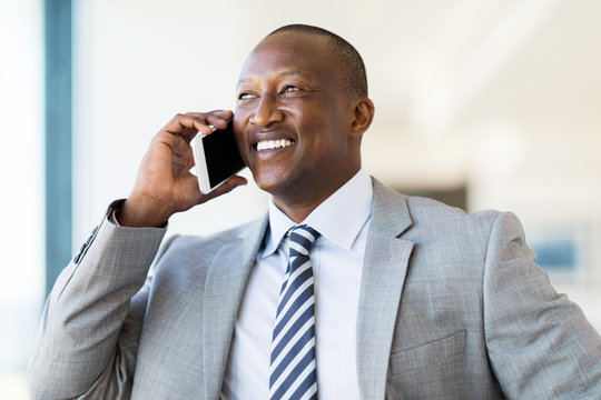 African Businessman Talking On Cell Phone