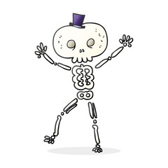 cartoon dancing skeleton