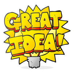 cartoon GREAT IDEA! symbol