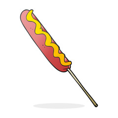 cartoon hotdog on a stick