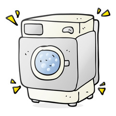 cartoon rumbling washing machine