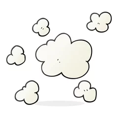 Rolgordijnen cartoon steam clouds © lineartestpilot