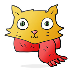 cartoon cat wearing scarf