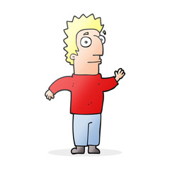 cartoon man waving