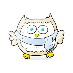 cartoon owl wearing scarf