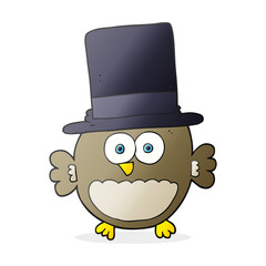 cartoon owl in top hat