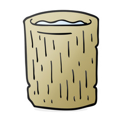 cartoon wooden cup with water