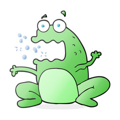 cartoon burping frog