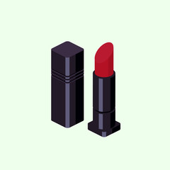 Lipstick isolated isometric vector illustration.