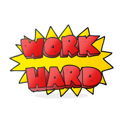 cartoon work hard symbol