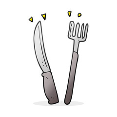 cartoon knife and fork