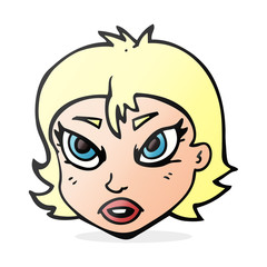 cartoon angry female face