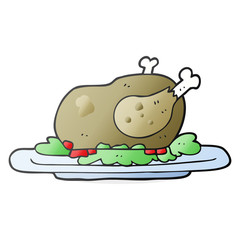 cartoon cooked turkey