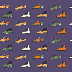 Seamless pattern with boots.