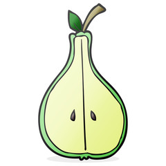 cartoon half pear