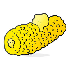 cartoon corn on cob with butter