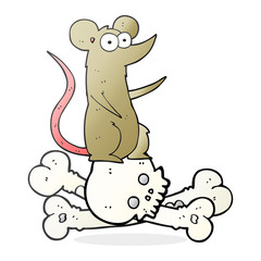 cartoon rat on bones