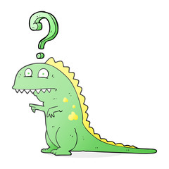cartoon confused dinosaur