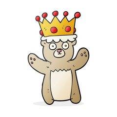 cartoon teddy bear wearing crown