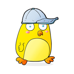 cartoon bird in cap
