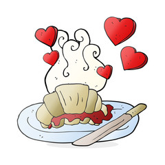 cartoon tasty breakfast croissant