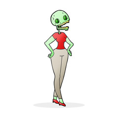 cartoon zombie woman