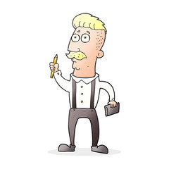 cartoon man with notebook