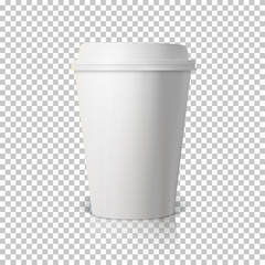 Vector Coffee Cup Isolated on Transparent PS Style Background. P