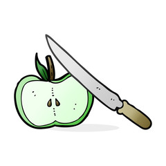 cartoon apple being sliced