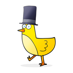 cartoon bird wearing hat