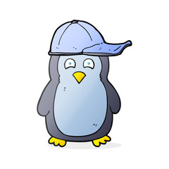 cartoon penguin wearing hat