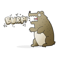 cartoon bear burping
