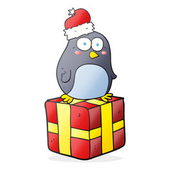 cartoon christmas penguin